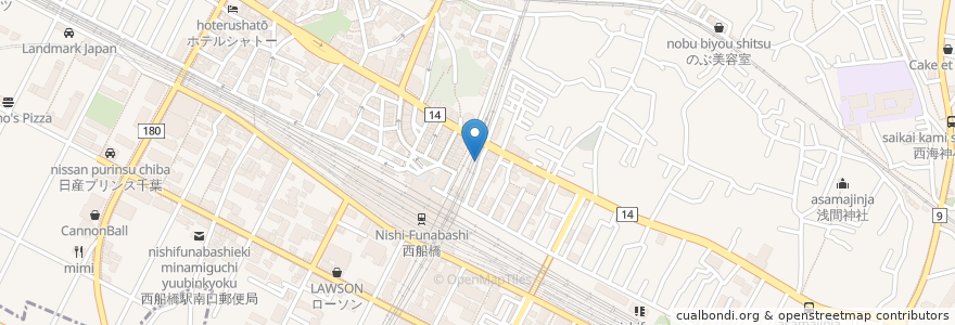 Mapa de ubicacion de タイムズカープラス en Giappone, Prefettura Di Chiba, 船橋市.
