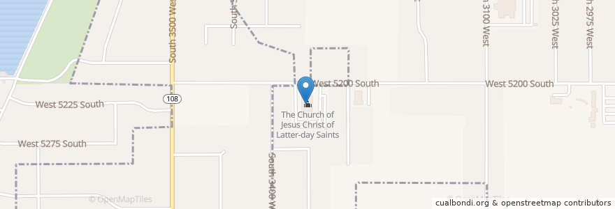 Mapa de ubicacion de The Church of Jesus Christ of Latter-day Saints en Vereinigte Staaten Von Amerika, Utah, Weber County, Roy.