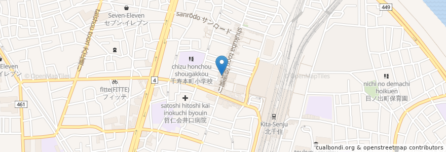 Mapa de ubicacion de KHBurgers en 日本, 东京都/東京都, 足立区.