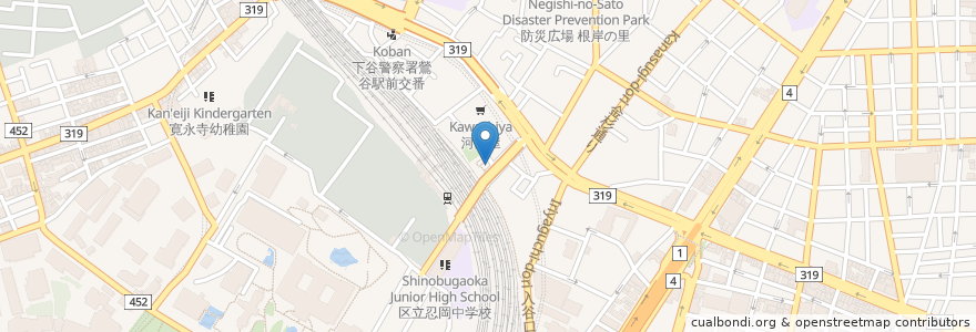 Mapa de ubicacion de Gokan Kitchen en ژاپن, 東京都, 台東区.