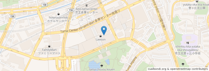 Mapa de ubicacion de 海鮮三崎港 en Japan, 東京都, 多摩市.