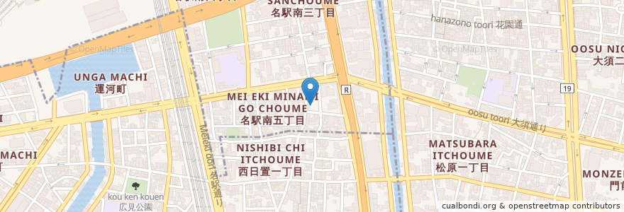 Mapa de ubicacion de コスモス調剤薬局 en 日本, 愛知県, 名古屋市, 中村区.