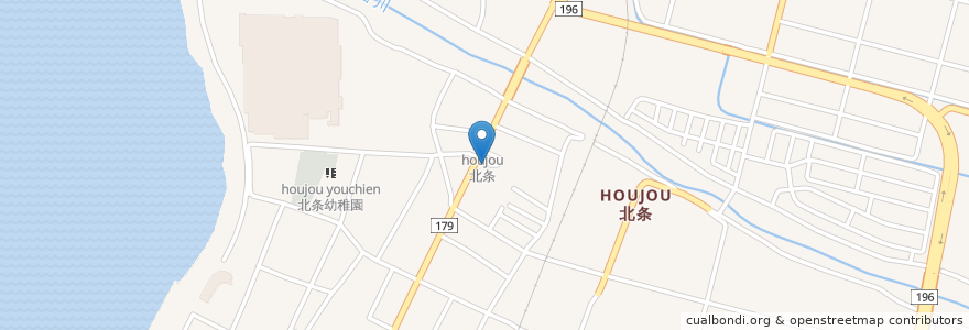 Mapa de ubicacion de 伊予鉄バス 北条バスターミナル en 일본, 에히메현, 松山市.