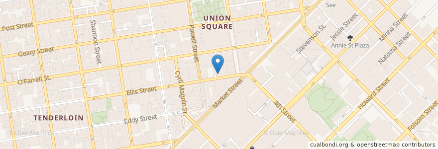 Mapa de ubicacion de Le Joulins Jazz Bistro en アメリカ合衆国, カリフォルニア州, サンフランシスコ, San Francisco.