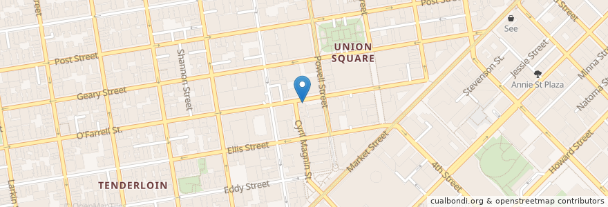 Mapa de ubicacion de John Foley's Dueling Piano Bar en アメリカ合衆国, カリフォルニア州, サンフランシスコ, San Francisco.