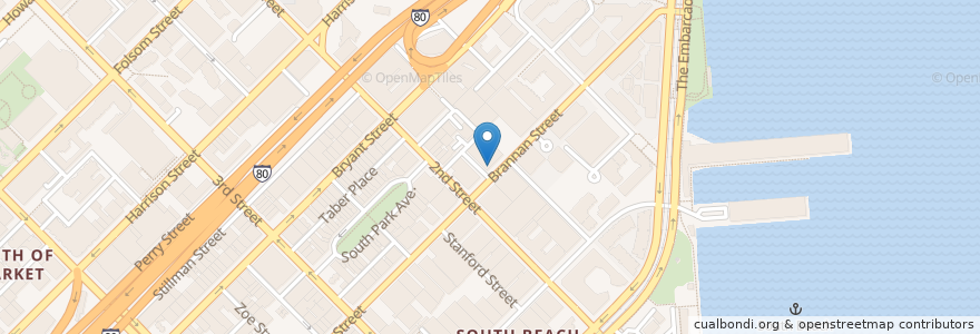 Mapa de ubicacion de Brannan Street Cafe en Estados Unidos De América, California, San Francisco, San Francisco.