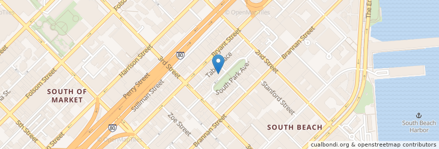 Mapa de ubicacion de South Park Cafe en Estados Unidos De América, California, San Francisco, San Francisco.