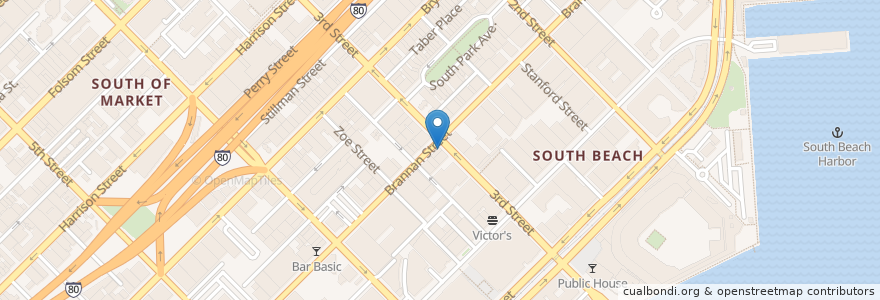 Mapa de ubicacion de Zeke's Sports Bar and Grill en United States, California, San Francisco City And County, San Francisco.