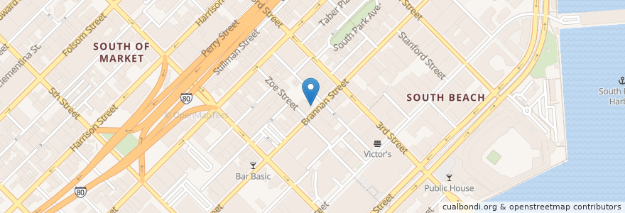 Mapa de ubicacion de Brickhouse Cafe and Bar en الولايات المتّحدة الأمريكيّة, كاليفورنيا, سان فرانسيسكو, سان فرانسيسكو.
