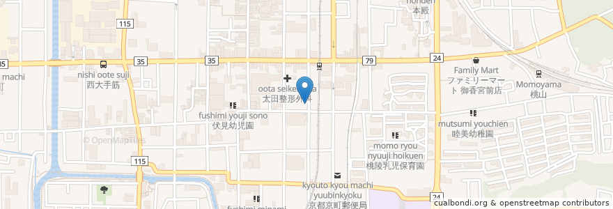 Mapa de ubicacion de 林戸耳鼻咽喉科医院 en اليابان, 京都府, 京都市, 伏見区.