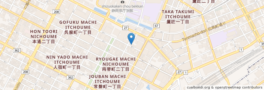 Mapa de ubicacion de べじくら en 日本, 静冈县, 静岡市, 葵区.