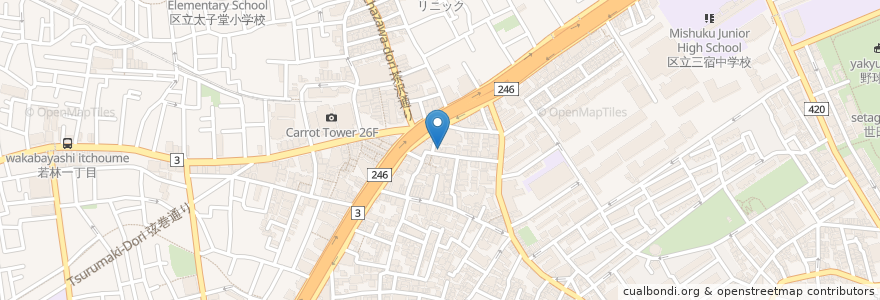 Mapa de ubicacion de すずき内科循環器科 en 日本, 東京都, 世田谷区.