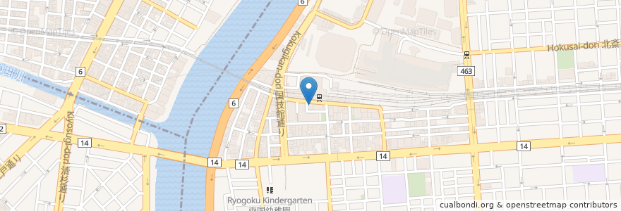 Mapa de ubicacion de Saizeriya Ryogoku Station en Japan, Tokyo, Sumida.