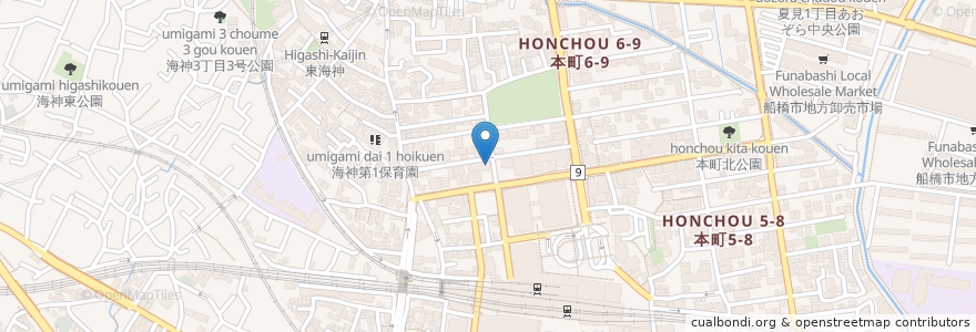 Mapa de ubicacion de タイムズ en 일본, 지바현, 船橋市.