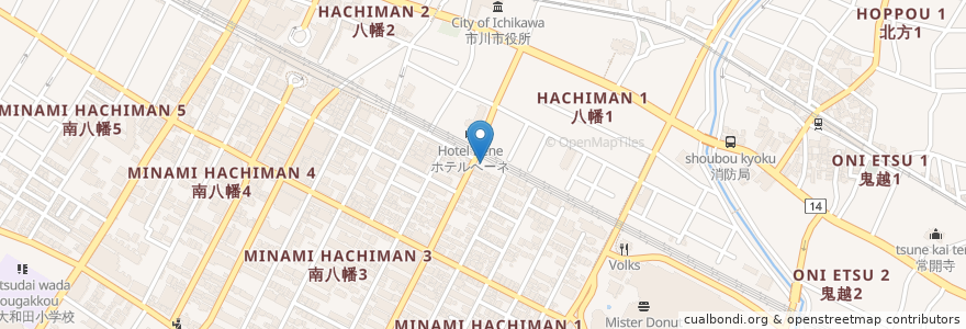 Mapa de ubicacion de タイムズ en Japonya, 千葉県, 市川市.