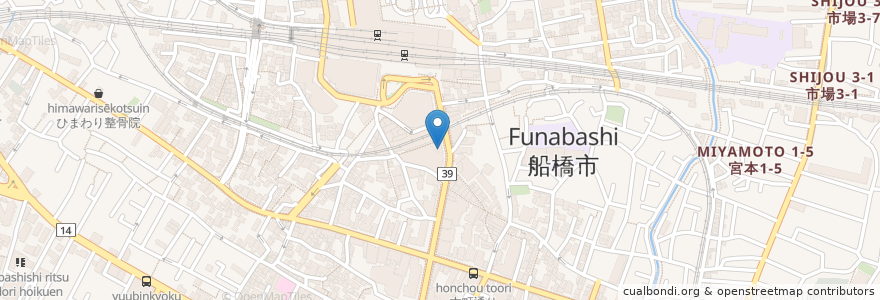 Mapa de ubicacion de 歌広場 en Япония, Тиба, 船橋市.