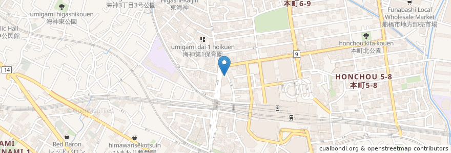 Mapa de ubicacion de ジョブユニティー en ژاپن, 千葉県, 船橋市.