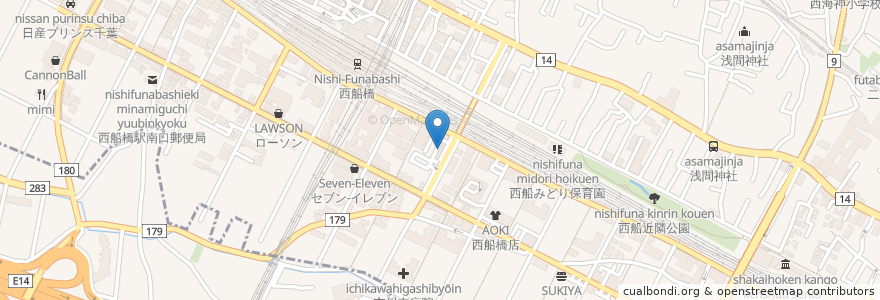 Mapa de ubicacion de 保育ルームFelice en Giappone, Prefettura Di Chiba, 船橋市.