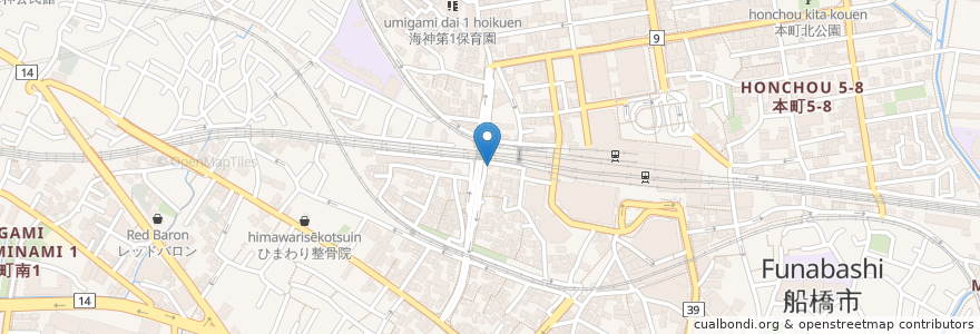 Mapa de ubicacion de 川手歯科病院 en اليابان, 千葉県, 船橋市.