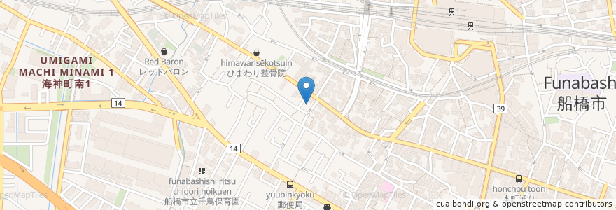 Mapa de ubicacion de ホッピーハウス en 일본, 지바현, 船橋市.