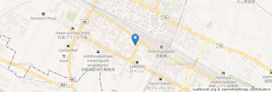 Mapa de ubicacion de ニッポンレンタカー en اليابان, 千葉県, 船橋市.
