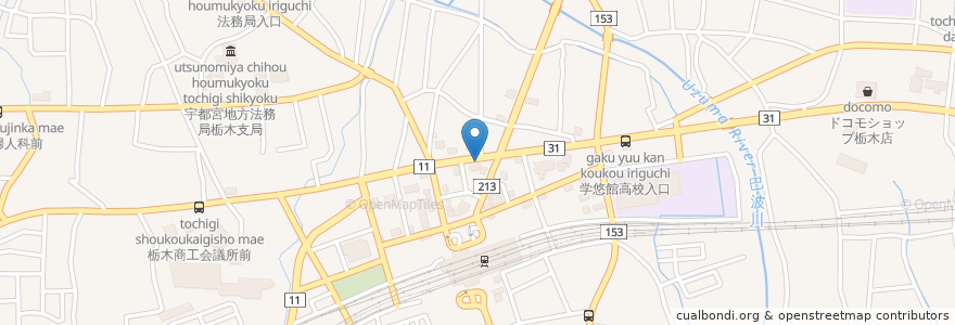 Mapa de ubicacion de 早稲田ゼミ en Jepun, 栃木県, 栃木市.