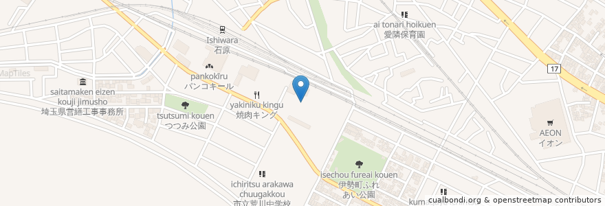Mapa de ubicacion de 熊谷温泉;湯楽の里 en Japan, 埼玉県, 熊谷市.