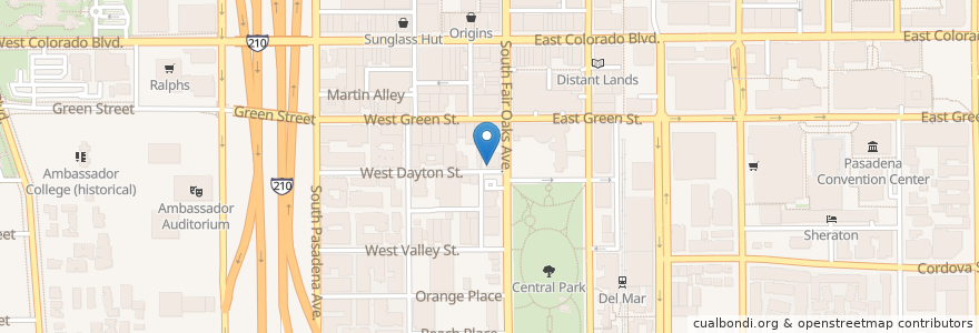 Mapa de ubicacion de ConfeXion Cupcakes en 미국, 캘리포니아주, Los Angeles County, Pasadena.