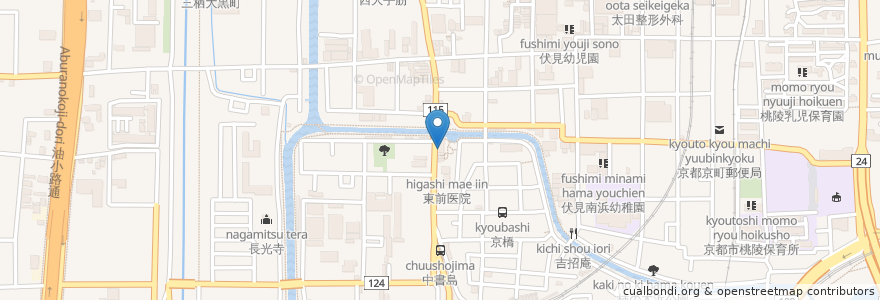 Mapa de ubicacion de 中山歯科医院 en Jepun, 京都府, 京都市, 伏見区.