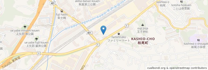 Mapa de ubicacion de 柏尾大山不動尊 en Japan, 神奈川県, Yokohama, 戸塚区.