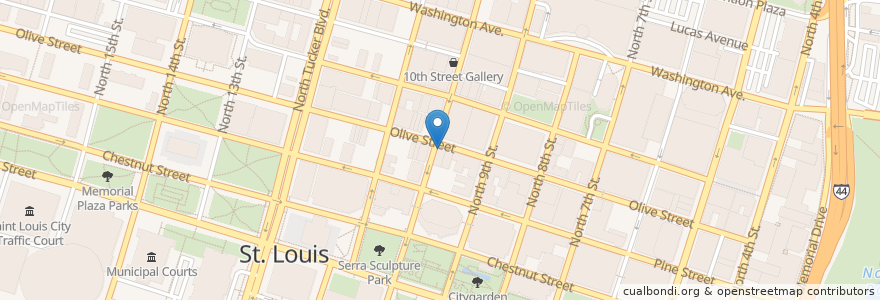 Mapa de ubicacion de Bailey's Range en 미국, 미주리, City Of Saint Louis, St. Louis.