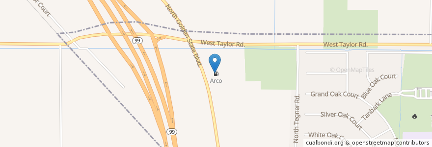 Mapa de ubicacion de Arco en Estados Unidos Da América, Califórnia, Stanislaus County, Turlock.
