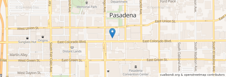 Mapa de ubicacion de O2 Sushi pasadena en United States, California, Los Angeles County, Pasadena.