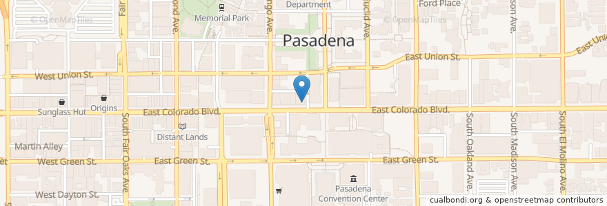 Mapa de ubicacion de Tiffany's Coffee en Amerika Syarikat, California, Los Angeles County, Pasadena.