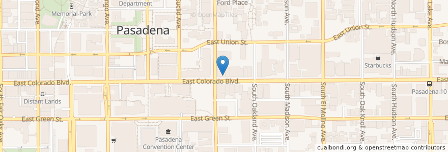 Mapa de ubicacion de Beany's Cafe en United States, California, Los Angeles County, Pasadena.