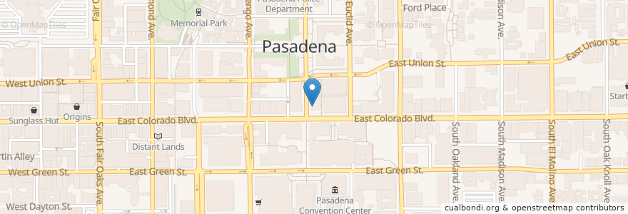 Mapa de ubicacion de Citibank en United States, California, Los Angeles County, Pasadena.