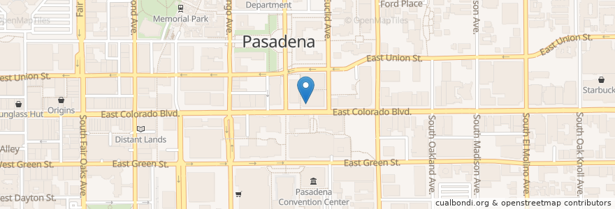 Mapa de ubicacion de Euro Pane Bakery & Cafe en Amerika Birleşik Devletleri, Kaliforniya, Los Angeles County, Pasadena.