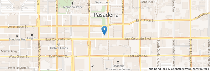 Mapa de ubicacion de United States Post Office en United States, California, Los Angeles County, Pasadena.