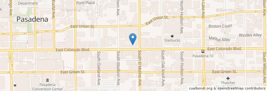 Mapa de ubicacion de Settebello Pizzeria Napoletana en Stati Uniti D'America, California, Los Angeles County, Pasadena.