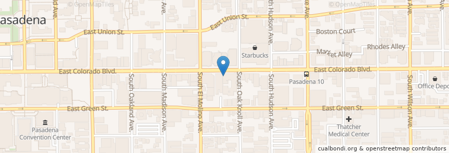 Mapa de ubicacion de Pasadena Dentistry en Amerika Birleşik Devletleri, Kaliforniya, Los Angeles County, Pasadena.