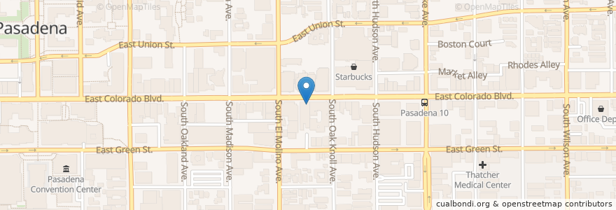 Mapa de ubicacion de Yahaira's Cafe en ایالات متحده آمریکا, کالیفرنیا, Los Angeles County, Pasadena.