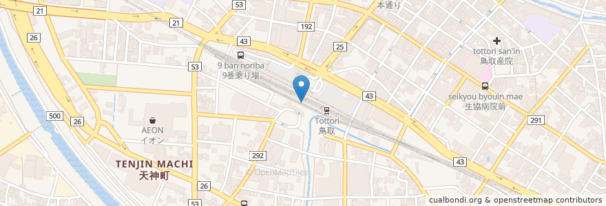 Mapa de ubicacion de 鳥取銀行 en Japan, Präfektur Tottori, 鳥取市.
