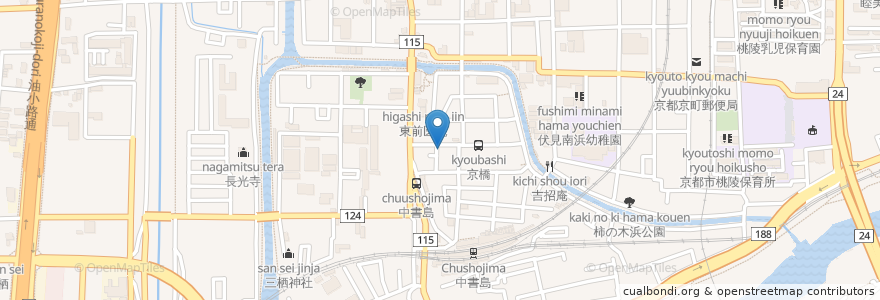 Mapa de ubicacion de 西柳町パーキング en Japonya, 京都府, 京都市, 伏見区.
