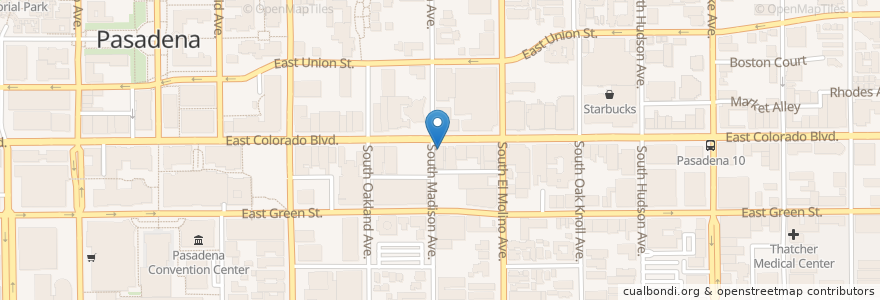 Mapa de ubicacion de Urth Caffé - Pasadena en ایالات متحده آمریکا, کالیفرنیا, Los Angeles County, Pasadena.