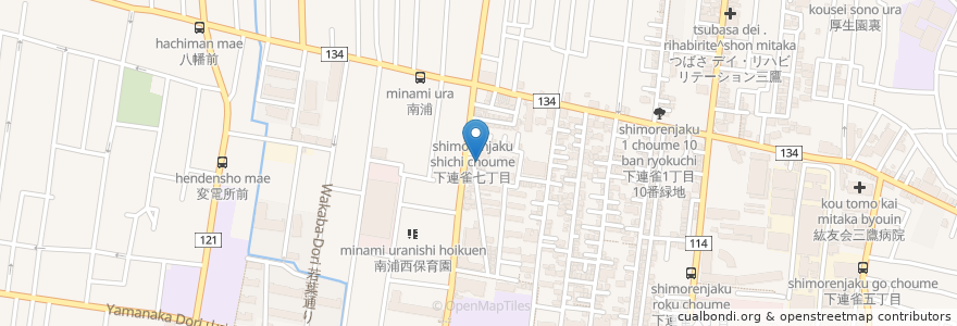 Mapa de ubicacion de 小松眼科 en ژاپن, 東京都, 三鷹市.