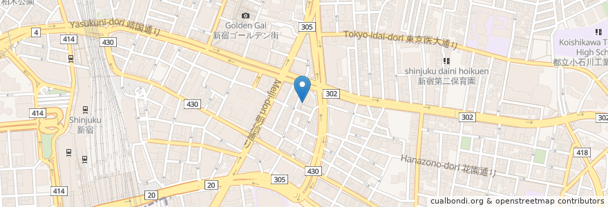 Mapa de ubicacion de 居留地 en Jepun, 東京都, 新宿区.