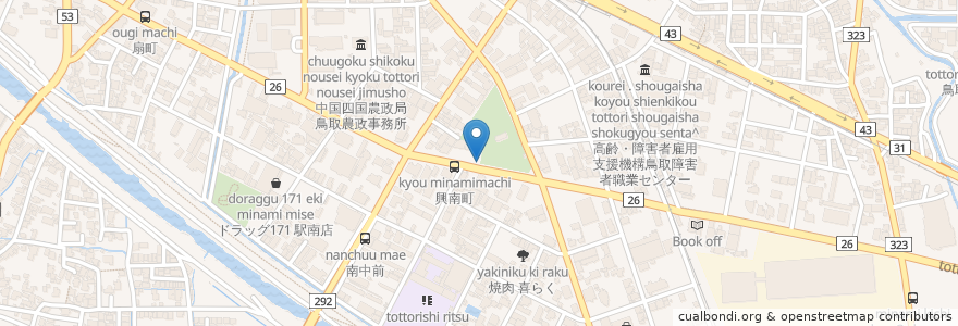 Mapa de ubicacion de 郵便ポスト en Japan, 鳥取県, 鳥取市.