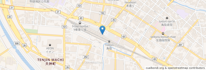 Mapa de ubicacion de 三代目綱元 魚鮮水産 鳥取駅北口店 en ژاپن, 鳥取県, 鳥取市.