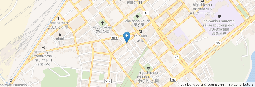 Mapa de ubicacion de 牛たんの豊助 en Japón, Prefectura De Hokkaidō, 胆振総合振興局, 室蘭市.