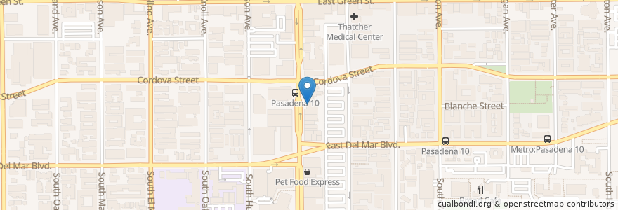 Mapa de ubicacion de Which Wich? en United States, California, Los Angeles County, Pasadena.